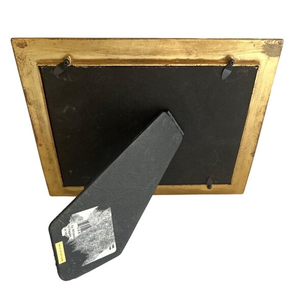 Vintage Ornate Yellow Floral Metal Picture Frame With Red Green Rose Design - Picture 3 of 7